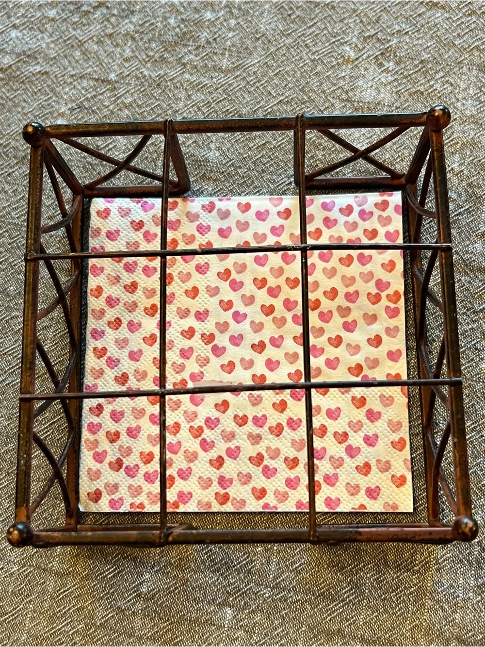 Metal Napkin holder for table; Used
